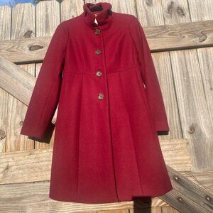 J. Crew Women's Burgundy Merlot Trench Coat - Size 2